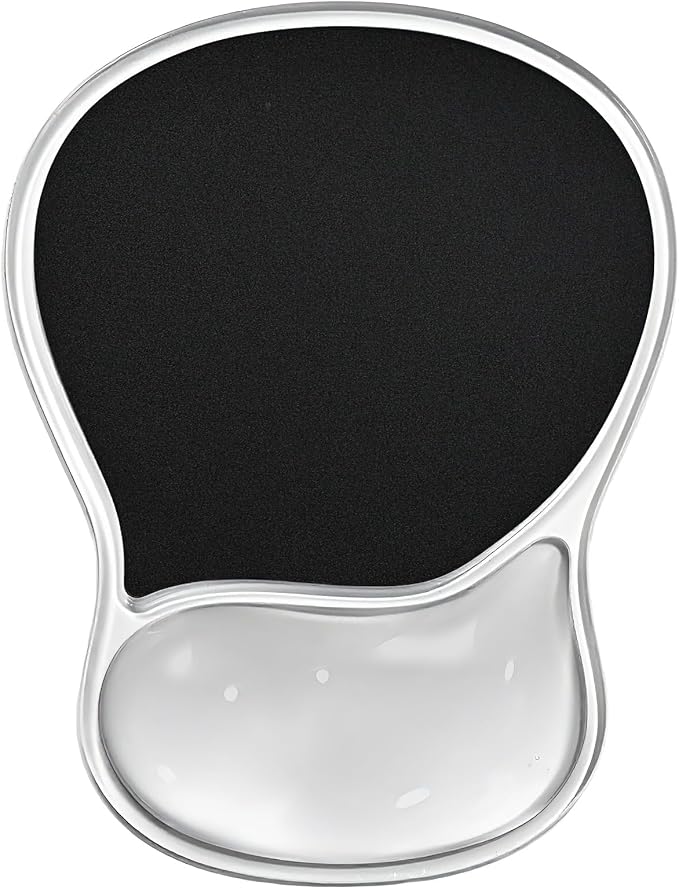 EooCoo Ergonomic Waterproof Mouse Pad with Gel Wrist Rest Support | Middle Concave Design, Leather Mouse Pad Surface, Relieve Wrist Pain, Computer Office Desk Accessories
