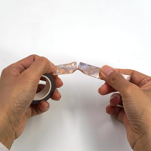 SIDAZON Rose Gold Broken Glass foil washi Tape for wall Decor Decorative Tape Crafts Washy-Tape Strips Duct Tape Metallic washi Tape Self Adhesive Masking Tape 0.59in x33FT (Rose Gold Broken Glass)