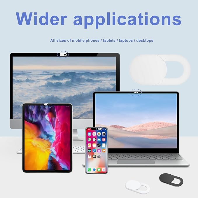 Webcam Cover for Laptop Camera Cover Slide, 20 Pcs Ultra Thin Phone Camera Covers for Laptops, Compatible with MacBook iMac iPad MacBook Pro Computer Laptop Camera Blocker Camera Cover Slide