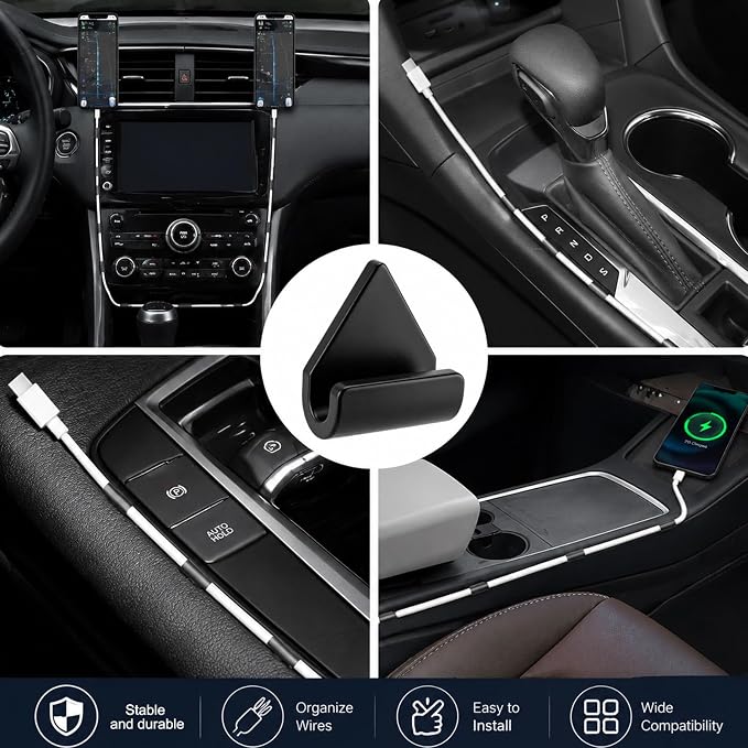 12 Pcs Car Trim Cable Clips, Wire Organizer for Vehicle Interior, Cord-B(02), Easy Installation, Ideal for Phone Chargers, Dash Cams