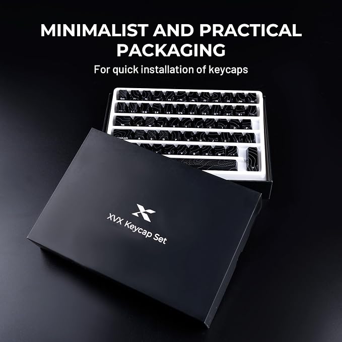 HITIME XVX Shine Through Keycaps w/IMD Tech, Custom Topographic Keycaps 60 75 100 Percent, Black Key Cap Set Lines Backlit, OEM Profile Side Printed for Keyboards