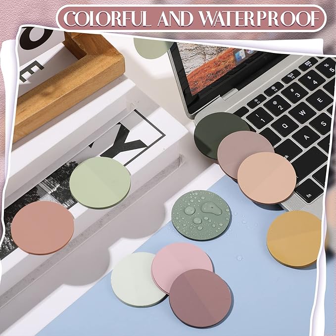 Sabary 500 Sheets Transparent Sticky Notes Round Translucent Sticky Notes Tabs Colorful Page Flags Stickers Clear Book Markers Bible Journaling Office Back to School Supplies(1.75 Inch,Colorful)