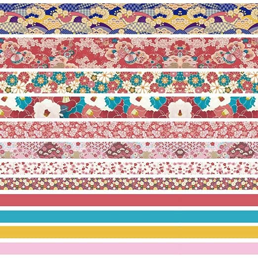 CooBigo 12 Rolls Washi Tape Set, Decorative Masking Tapes for Arts Scrapbook Planner Journaling Supplies Gift Wrapping DIY Crafts (Japan Cherry Blossoms)