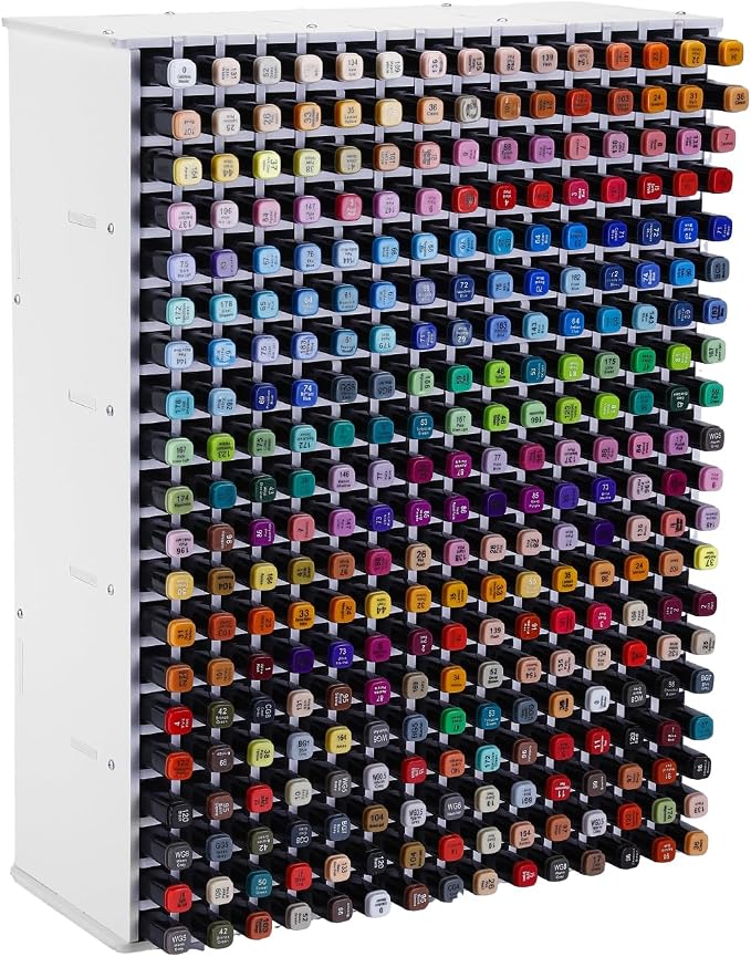 UCEC 300 Slot Marker Organizer Adjustable Markers Holder for Desk, Marker Storage Rack Pen Color Pencil Watercolour Brushes, Pen Case Markers Organizer for Artists for Studio, Classroom, Home Office