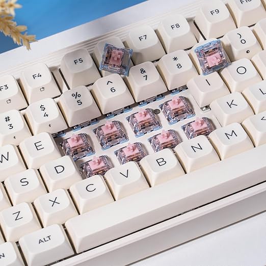 GATERON Melodic Keyboard Switches, Clicky RGB LED 5 Pin Factory Pre-lubed 60gf Key Switches for MX Mechanical Keyboard (110)