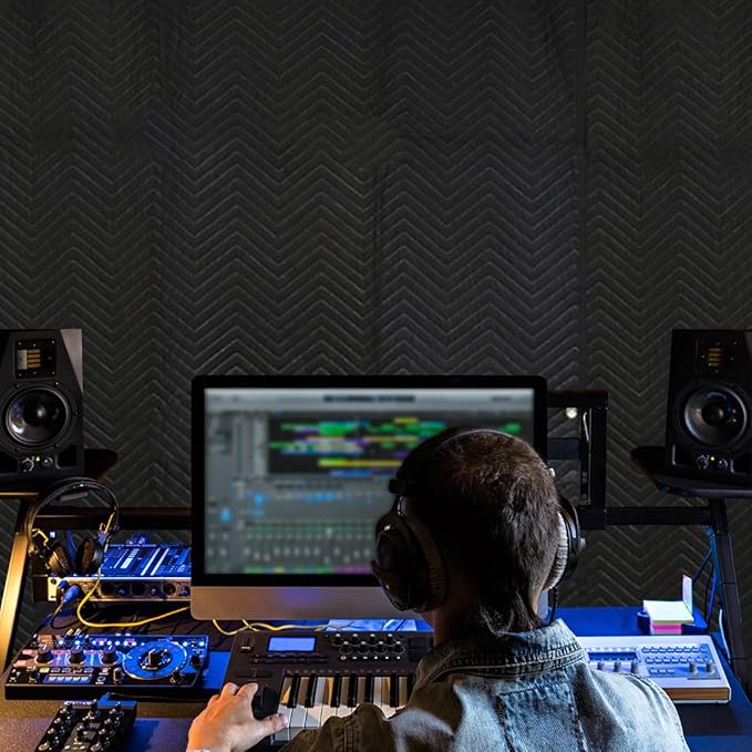 Boxer 4Pack Studio Sound Dampening Blanket 48" x 78" - Door - Window - Insulated Blanket, Light Blocker, Sound Absorbing - Grommets and Loops