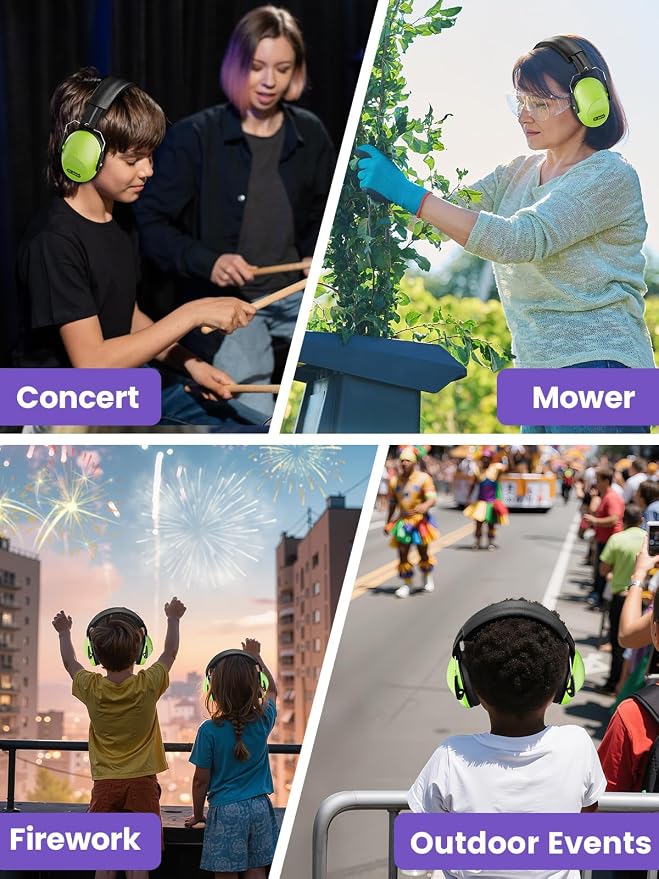 Dr.meter Ear Muffs for Noise Reduction: 27.4SNR Noise Cancelling Headphones for Kids Adults, EM100 Adjustable Hearing Protection Earmuffs for Monster Jam, Autism Sensory, Concerts, Fireworks