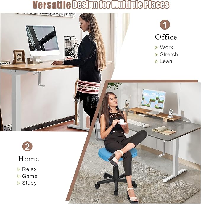 Tangkula Hand Crank Stand Up Desk Frame, Manual Height Adjustable Standing Workstation with Foldable Crank Handle, Cable Management Tray, Headphone Hook, Ergonomic Sit Stand Desk Frame for Home Office