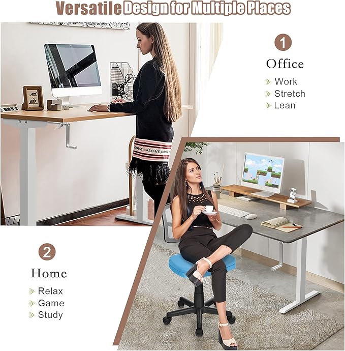 Tangkula Hand Crank Stand Up Desk Frame, Manual Height Adjustable Standing Workstation with Foldable Crank Handle, Cable Management Tray, Headphone Hook, Ergonomic Sit Stand Desk Frame for Home Office