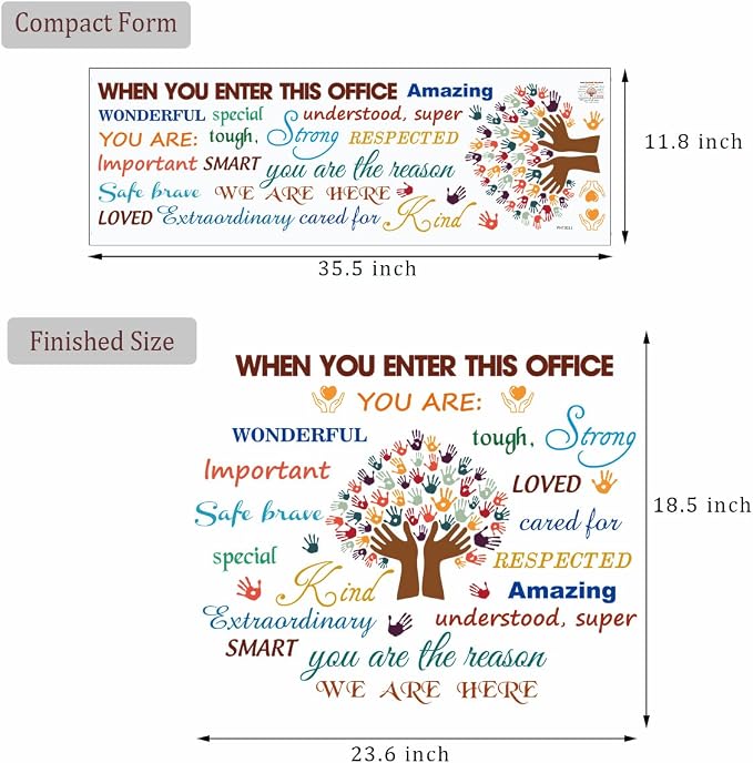 Inspirational Quotes Decals Peel and Stick Motivational Wall Decals Colorful Motivational Lettering Office Home Decor Wall Decoration