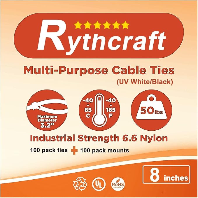 100 Pack 1.1 inch Zip Tie Adhesive Mounts Self Adhesive Cable Tie Base Holders with Multi-Purpose Tie wire clips with screw hole,Anchor stick on wire holder with 8 inch zip ties(White)