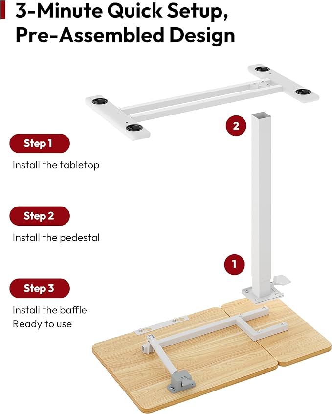 SANODESK 28''Overbed Table Gas Spring Lifting with Wheels&Tilting Desktop | Rolling Mobile Laptop Desk End Table,Portable Computer Workstation for Home Office,Sofa,Bedside,27.6" W x 15.7" D,Maple