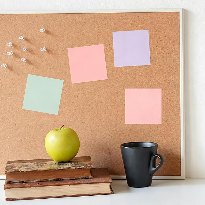 Thenshop 12 Pads Macaron Pastel Sticky Notes 3''x3'', Self Stick Notes Pads Macaron Pastel Office Supplies, Vintage Aesthetic School Accessories 50 Sheets/pad