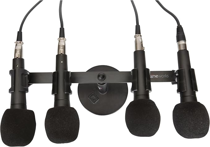 Gator Frameworks 1-to-4 Mic Mount Bar with Standard 5/8-Inch Thread Suitable for Most Microphone Stands Boom Arms (GFWMIC1TO4)