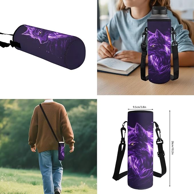 Wolf Backpack with Lunch Box Kids Cool Bookbag Set of 4 Lightweight 4th Grade Backpack for Boys Back to School Supplies with Front Pocket 17 inch School Bag Set for Boys 8