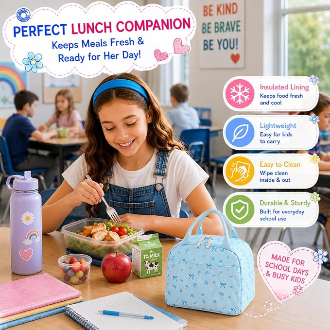 BTOOP School Backpacks for Teen Girls Bookbags Lightweight Kids Backpack School Bags Set with Lunch Box Pencil Case