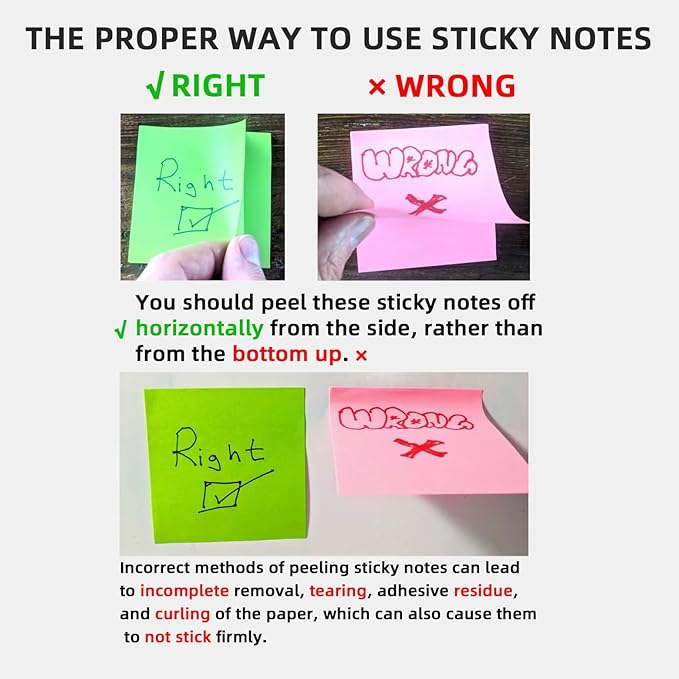 Retro 9 Pack/450 Sheets 3x3 inch Sticky Notes Set, Reusable Tearable Post it Notes and High-Adhesive Planner Notepad Desk Accessories for School, Office, and Home - Bulk Retro Stationery Gift