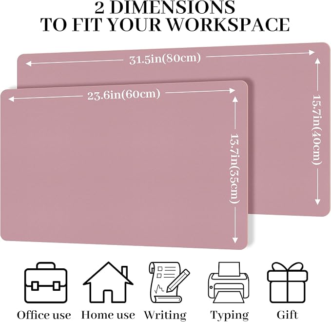 Non-Slip Desk Pad Mat, Leather Desk Mat for Desktop, Large Purple Mouse Pad, Waterproof Computer Mouse Mat Desktop Protector for Office/Home, 23.6" x 13.7"
