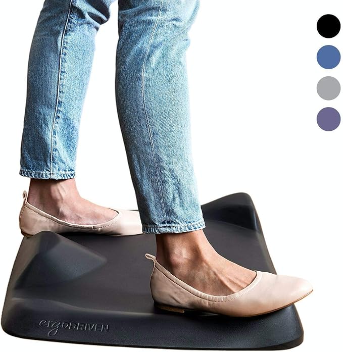 Topo Mini by Ergodriven | The Smaller Not-Flat Standing Desk Anti-Fatigue Mat with Calculated Terrain (Altostratus Grey)