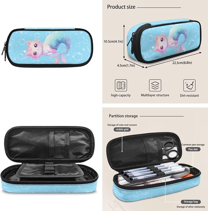ZFRXIGN Cat Kids Backpack for Girls Bookbag with Cute Pendant 17inch Kindergarten School Bag and Insulated Lunch Box Portable Pencil Case Back to School Supplies