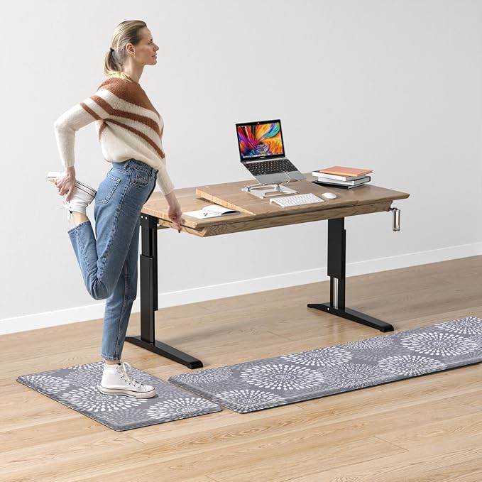 LuxStep Kitchen Mat Cushioned Rugs Anti-Fatigue Mats for Kitchen Floor,Waterproof Non-Slip Mats and Rugs Set for Office,Floor,Laundry 17.3"×30"+17.3"×70",Grey