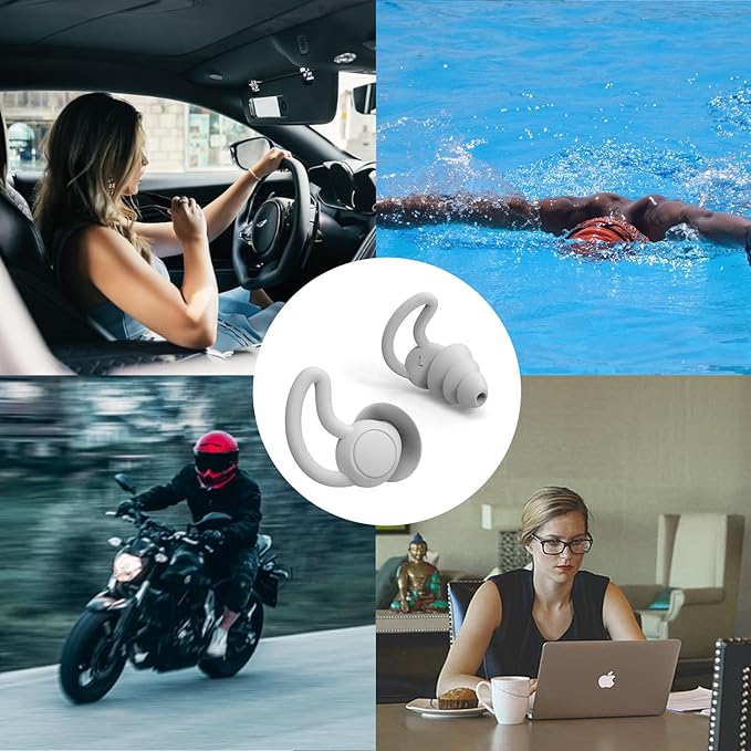 Noise Reductution Ear Plugs, NRR 40dB Ultra Comfortable Silicone Reusable Ear Plugs for Sleeping, Snoring Swimming, Studying, Concerts, Noise Cancelling and Hearing Protection