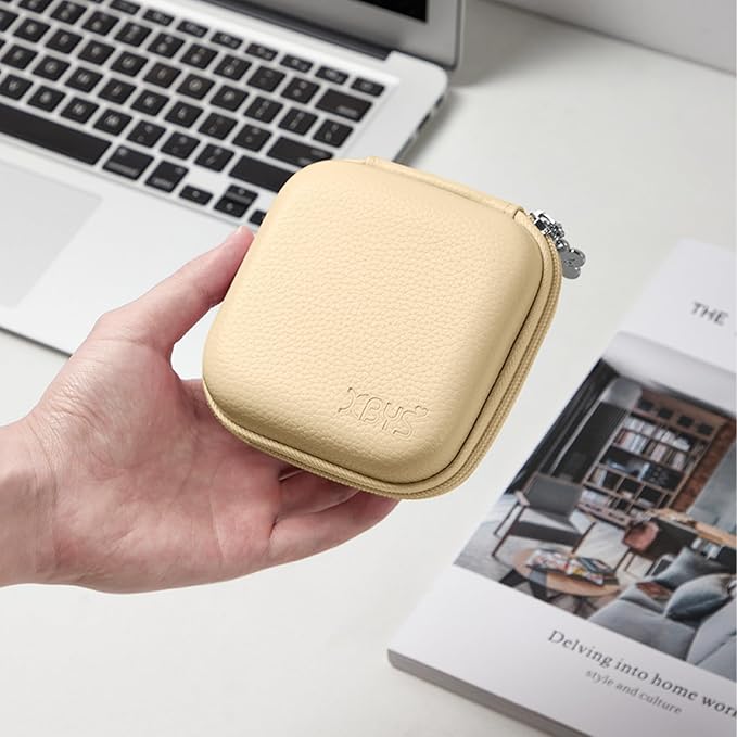 Charger Case for Macbook, Portable Tech Electronic Organizer Bag, Small Travel Storage Pouch for Laptop Accessories, MacBook Power Adapter, Charging Cords, USB Drives (Light Khaki, M)