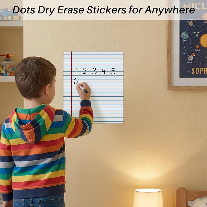 Lincia 12 Pcs Large 12'' Dry Erase Dots for Classroom Table Removable Dry Erase Circles Table Dots for Wall Decals, Whiteboards, Desks, Wall Decals Student, Teacher School Supplies
