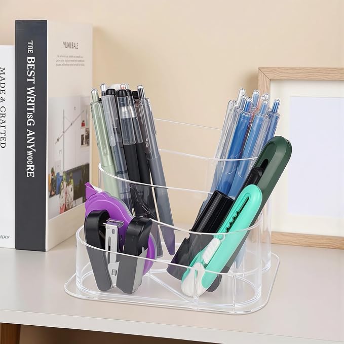 Pencil Holder, Aesthetic Desk Pen & Makeup Brush Organizer, Decorative Desk Organizer Storage for Home, School, Office