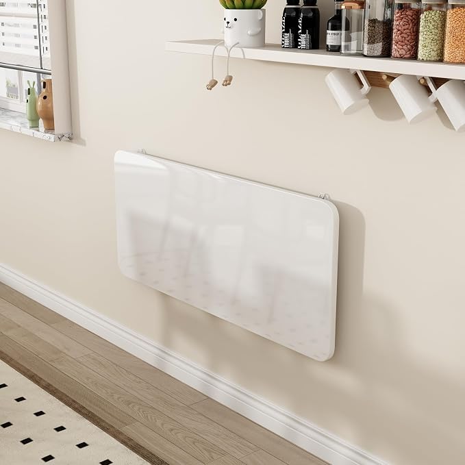 Wall Mounted Laundry Room Folding Table,Fold Down Desk for Small Spaces |Office|Study|Work Bench|Kitchen Dining Restaurant| Home Bar | Waterproof Easy to Install and Clean