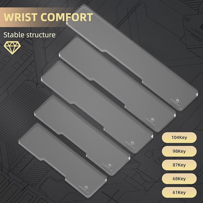 Acrylic Keyboard Wrist Rest 98-Key Mechanical Keyboards Ergonomic Palm Rest for Computer Keyboard,Anti-Slip Base,Wrist Pad for Laptop,Office & Home-Easy Typing