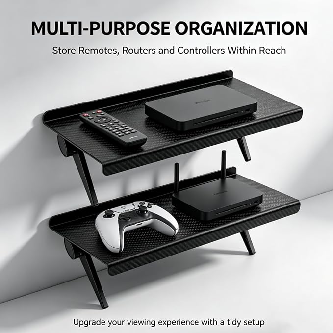 Speaker Mounts,1 Pair Universal TV Shelf Brackets | No Drilling Floating Shelves,Adjustable TV Top Shelf TV Shelf,Space Saving Home Organizer
