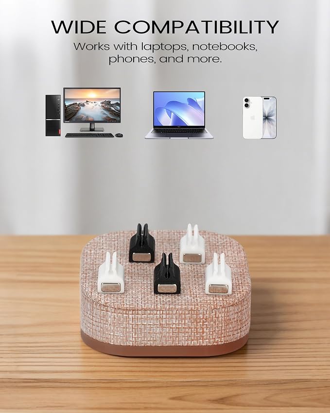 Magnetic Cord Holder, Cable Organizer with 5 Magnetic Clips for Desk & Nightstand Cable Management, Practical Charging Accessory for Home, Office & Gift Giving