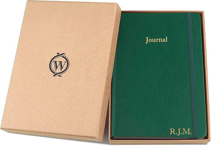 Wykeham's Executive 2026 Undated Daily Journal Planner – Customization Available (Personalized Racing Green, 8.5"×5.5")