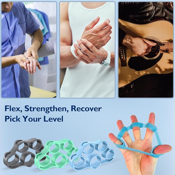 FitBeast Grip Strength Trainer, Finger Exerciser, Forearm Strengthener 9-Piece Kit, Hand Grip Strengthener Targeted Strength, Relief & Recovery