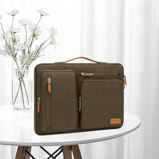 MOSISO 360 Protective Laptop Case 17.3 inch, 17-17.3 inch Laptop Sleeve Compatible with Dell, HP, Lenovo, Asus, Acer, Alienware, Side Open Carrying Case with 4 Zipper Pockets&Handle, Carob Brown