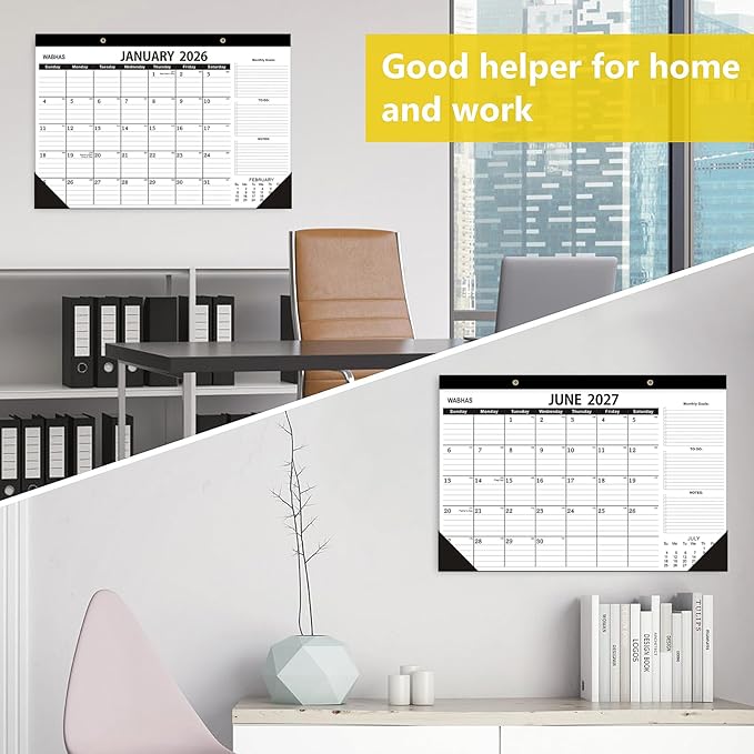 Desk Calendar 2026-January 2026 to June 2027,3 PACK-2026 Desk calendar,18 Months,12x17 in,School Desk Calendar 2026,Office Calendar 2026-2027
