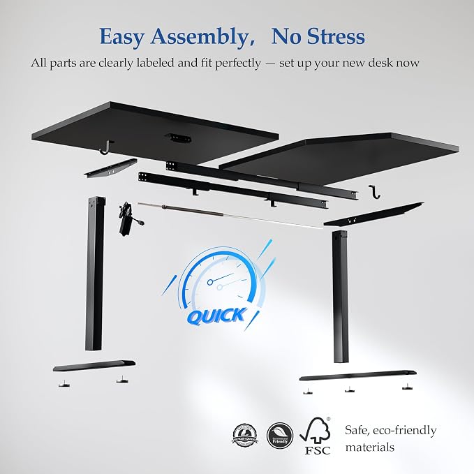 Klicelor L Shaped Standing Desk 59 x 35.4 Inch, Electric Height Adjustable Corner Desk for Home Office Workstation, Ergonomic Sit Stand Computer Table with Memory Controller, Black