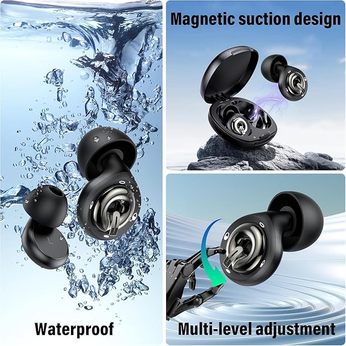 Ear Plugs for Sleeping Noise Cancelling, EarPlugs for Noise Reduction 35dB with 6 Ear Tips, Reusable Noise Cancelling Ear Plugs, Silicone Hearing Protection Earplugs for Snoring/Concert/Study/Work