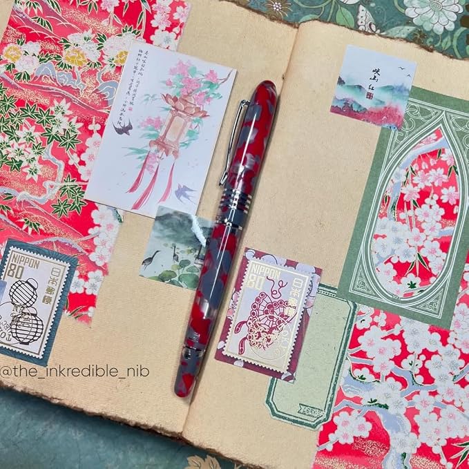 Monteverde USA Ruby Mountain Fountain Pen, Extra Fine JoWo Nib, Red Acrylic Resin, Polished Chrome Trim, Luxury Gift Box Included