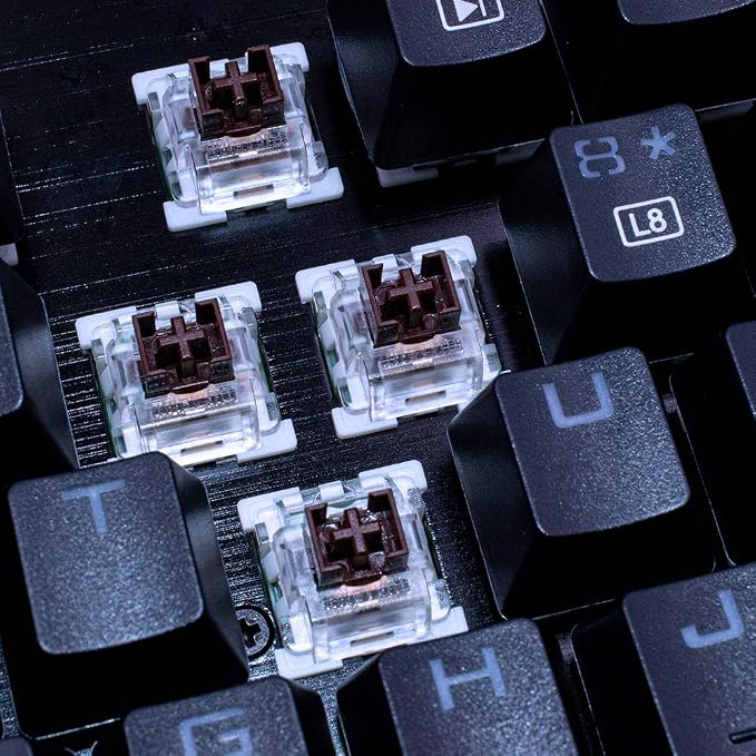 outemu Brown Switches 20 Pack, 3-Pin Tactile 50gf Dustproof RGB Key Switches - Cherry MX Equivalent DIY Replaceable for Mechanical Gaming Keyboard