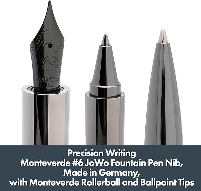 Monteverde Ritma 3+2 Piece Gift Set, Turquoise - Includes Fine Nib Fountain Pen, Rollerball, Ballpoint, 30ml Ink & Refill - Elegant Writing Set for Professionals & Collectors