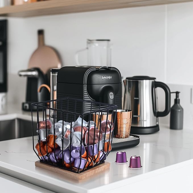 BYTEAIDREX Extra-Large Coffee Pod Holder,K Cup Holders for Counter Small Space,K Cup Storage,Coffee Pod Basket,Coffee Station Organizer, Bar Accessories.
