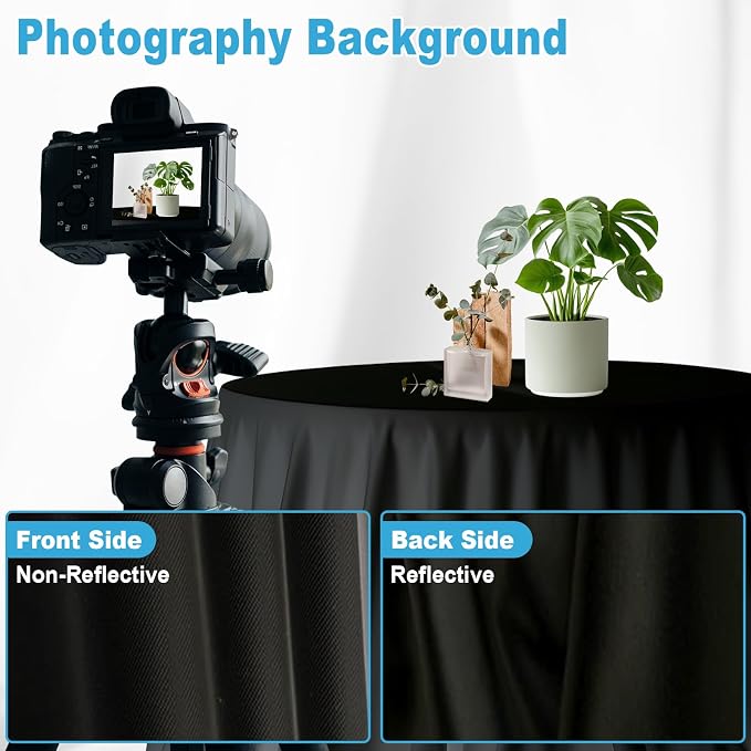Black Backdrop for Photoshoot, Professional Photo Backdrop Background Curtain for Product Photography, Portraits, Wedding, Party, Live Streaming Video Recording 5X7 FT (Background Only)