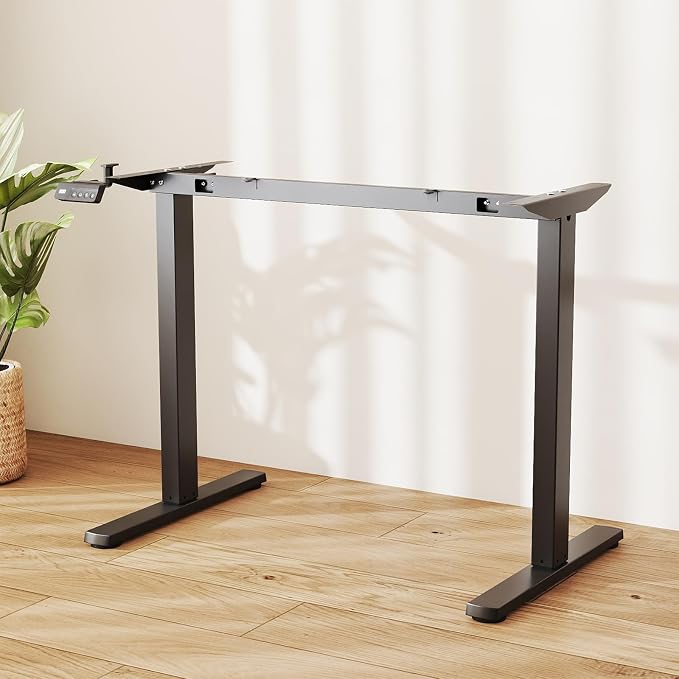 Tangkula Electric Standing Desk Frame, Height Adjustable Computer Desk Base with LED Display & 2 Memory Positions, Ergonomic Home Office Sit Stand Desk Legs for 40"-48" Tabletop (Black)