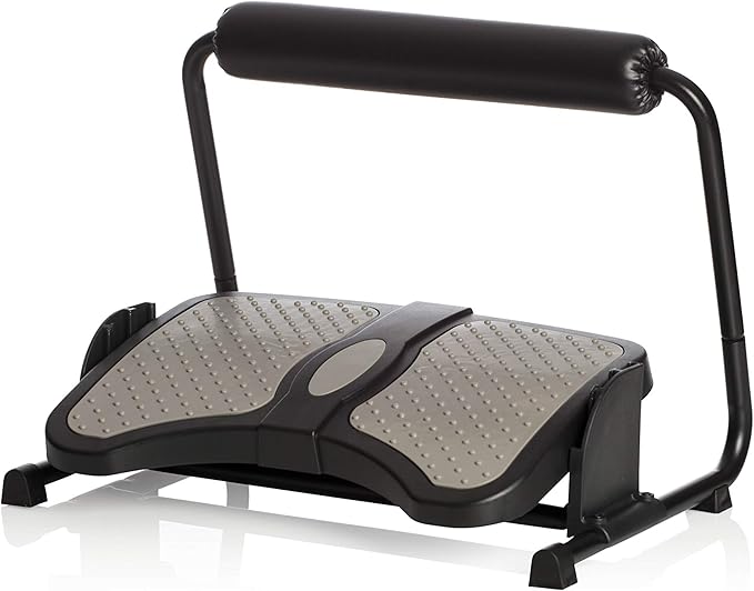 SUN-FLEX Ergonomic Height Adjustable Office Footrest Under Desk at Work for Sitting and Standing,Intuitive Foot Stool and Leg Rest for Standing Desk (Black)