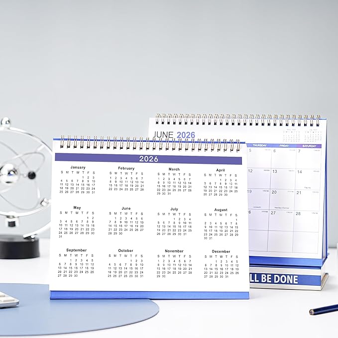 2026 Desk Calendar - Desktop Calendar 2026, Jan. 2026 - Dec. 2026, 12 Months Desk Calendar 2026, Standing Flip Calendar 2026, 9.8" x 8.3", Thick Paper