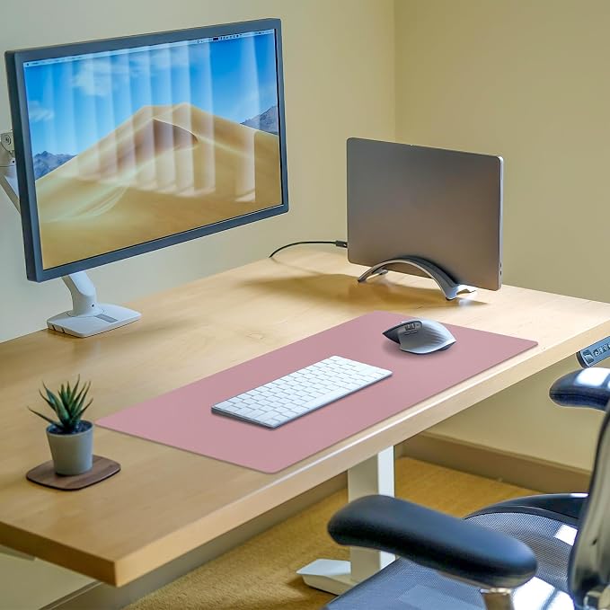 Non-Slip Desk Pad Mat, Leather Desk Mat for Desktop, Large Purple Mouse Pad, Waterproof Computer Mouse Mat Desktop Protector for Office/Home, 31.5" x 15.7"