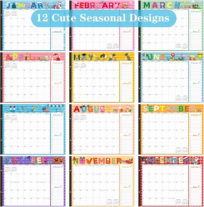 Lateefah Desk Calendar 2025, Large 22'' x 17'' Desk Calendar 2025-2026, 18 Month Desktop Calendars for Home & Office, Use July 2025 to December 2026