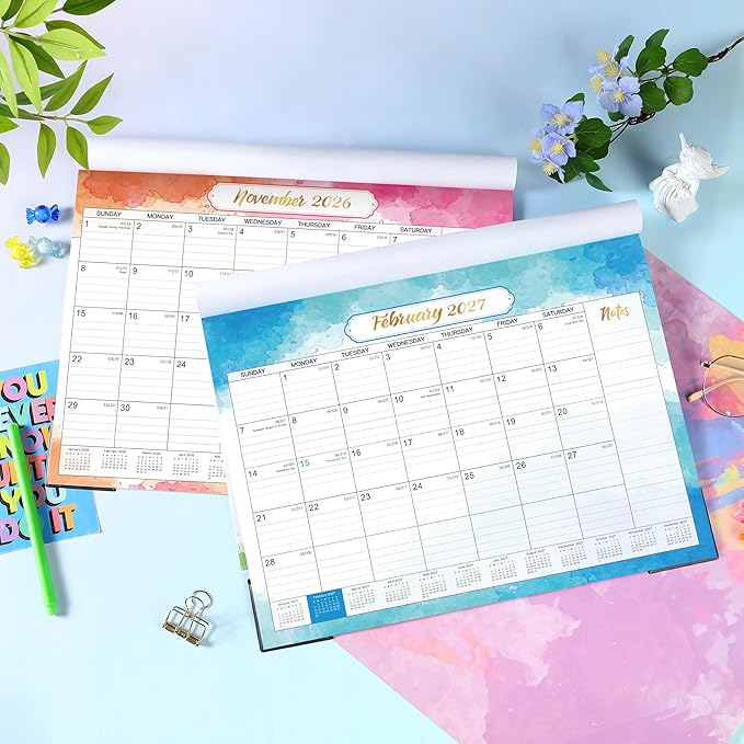 2026-2027 Desk Calendar - July 2026 - December 2027, 14.6" x 11.4" 2026-2027 Calendar, 18 Months Desk Calendar, Desk Pad, Colorful